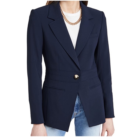 Veronica Beard Jackets & Blazers - Veronica Beard Nemi Dickey Jacket Single Button Blazer, Navy Blue